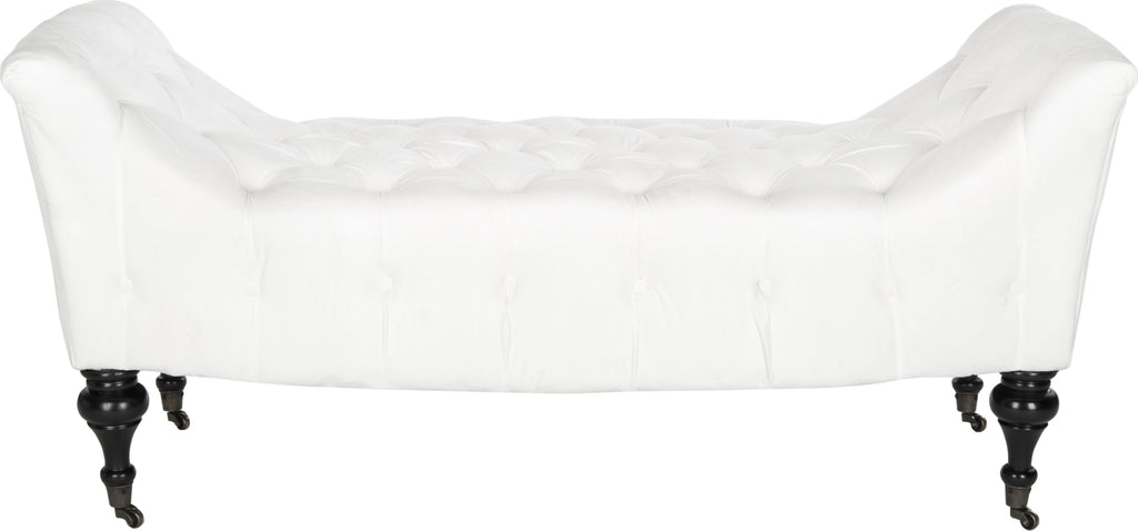 Safavieh Georgette Tufted Bench White and Espresso Furniture main image