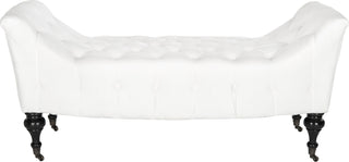 Safavieh Georgette Tufted Bench White and Espresso Furniture main image