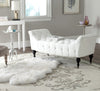 Safavieh Georgette Tufted Bench White and Espresso Furniture  Feature