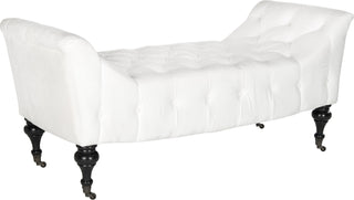 Safavieh Georgette Tufted Bench White and Espresso Furniture 