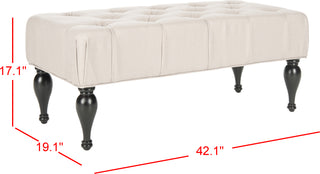 Safavieh Rupert Tufted Bench Taupe and Espresso Furniture 