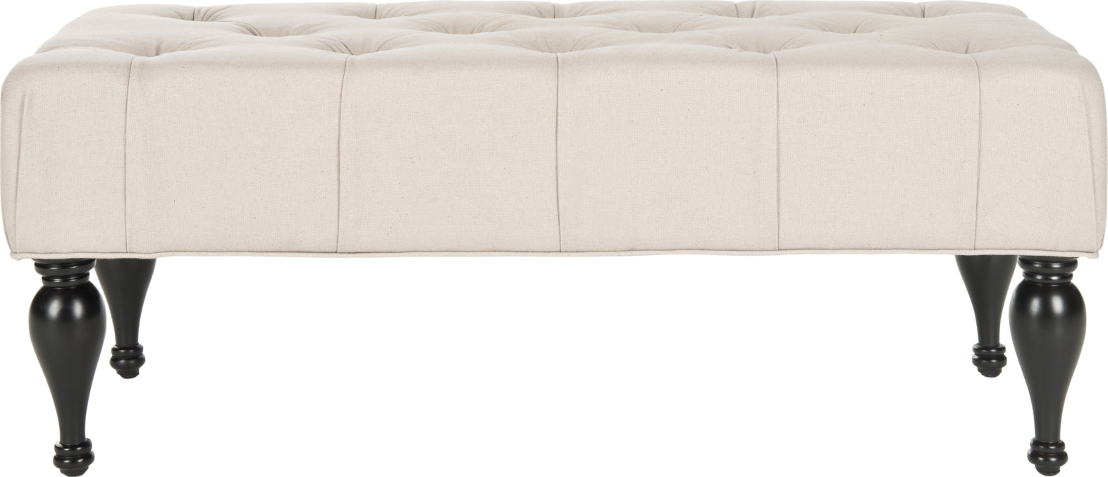 Safavieh Rupert Tufted Bench Taupe and Espresso Furniture main image