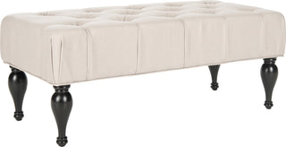 Safavieh Rupert Tufted Bench Taupe and Espresso Furniture 