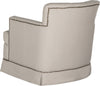 Safavieh Millicent Swivel Accent Chair-Brass Nail Heads Taupe Furniture 