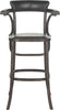 Safavieh Kenny Bar Stool-Brass Nail Heads Antique Black and Dark Umber Furniture main image