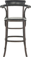 Safavieh Kenny Bar Stool-Brass Nail Heads Antique Black and Dark Umber Furniture main image