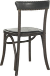 Safavieh Kenny 19''H Side Chair-Brass Nail Heads Antique Black and Dark Umber Furniture 