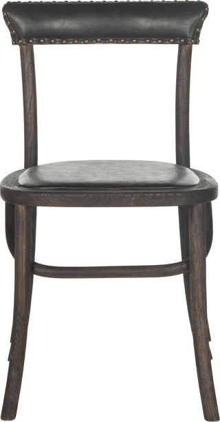 Safavieh Kenny 19''H Side Chair-Brass Nail Heads Antique Black and Dark Umber Furniture main image