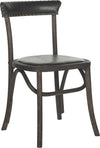 Safavieh Kenny 19''H Side Chair-Brass Nail Heads Antique Black and Dark Umber Furniture 