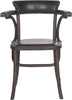 Safavieh Kenny 19''H Arm Chair-Brass Nail Heads Antique Black and Dark Umber Furniture main image