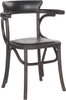 Safavieh Kenny 19''H Arm Chair-Brass Nail Heads Antique Black and Dark Umber Furniture 