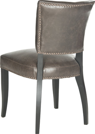 Safavieh Desa 21''H Side Chair-Brass Nail Heads Antique Brown and Black Furniture 