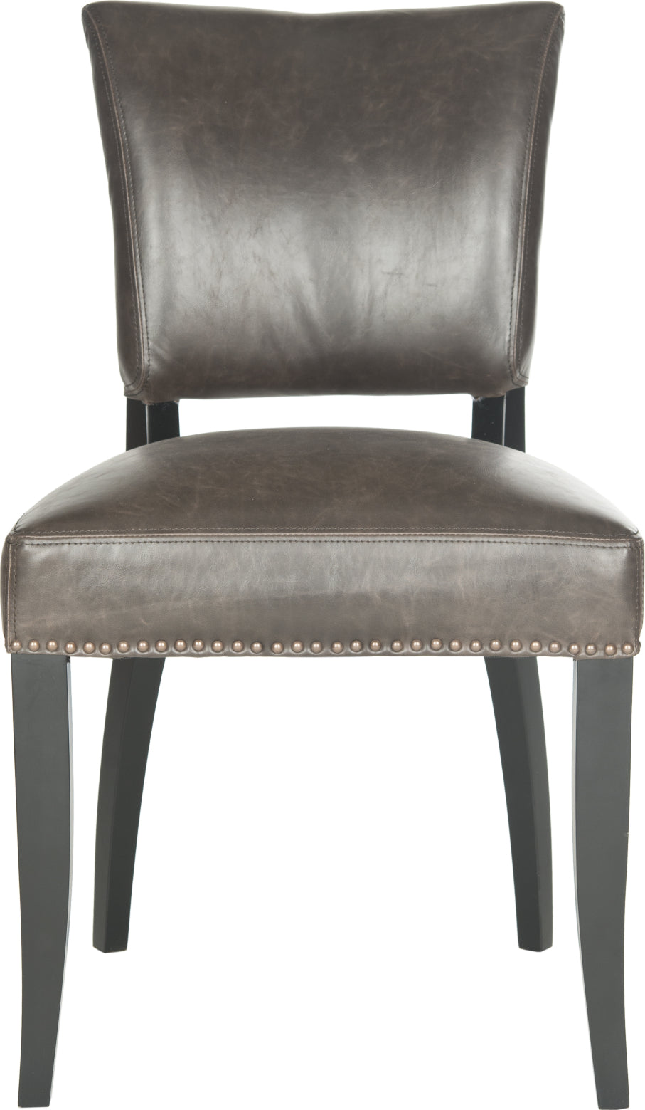 Safavieh Desa 21''H Side Chair-Brass Nail Heads Antique Brown and Black Furniture main image