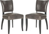 Safavieh Desa 21''H Side Chair-Brass Nail Heads Antique Brown and Black Furniture 
