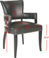 Safavieh Desa 21''H Arm Chair-Brass Nail Heads Antique Brown and Black Furniture 