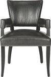 Safavieh Desa 21''H Arm Chair-Brass Nail Heads Antique Brown and Black Furniture main image
