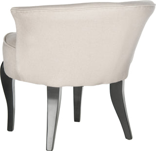 Safavieh Mora French Leg Linen Vanity Chair Taupe and Black Furniture 