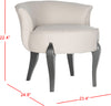 Safavieh Mora French Leg Linen Vanity Chair Taupe and Black Furniture 