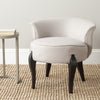 Safavieh Mora French Leg Linen Vanity Chair Taupe and Black Furniture  Feature