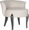 Safavieh Mora French Leg Linen Vanity Chair Taupe and Black Furniture 