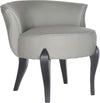 Safavieh Mora French Leg Linen Vanity Chair Sea Mist and Black Furniture 