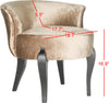 Safavieh Mora French Leg Linen Vanity Chair Mink Brown and Black Furniture 