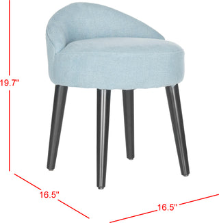 Safavieh Brinda Vanity Chair Light Blue and Black Furniture 