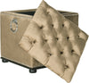 Safavieh Arturo Storage Ottoman-With Silver Nail Heads Gold and Olive Black Furniture 