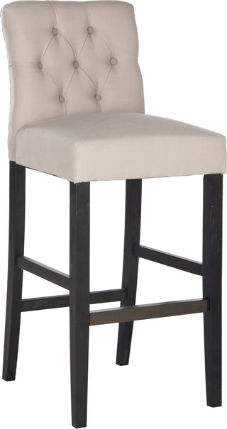 Safavieh Tiffany Tufted Bar Stool Taupe and Grey Black Furniture 