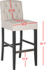 Safavieh Maisie Tufted Bar Stool Taupe and Black Furniture 