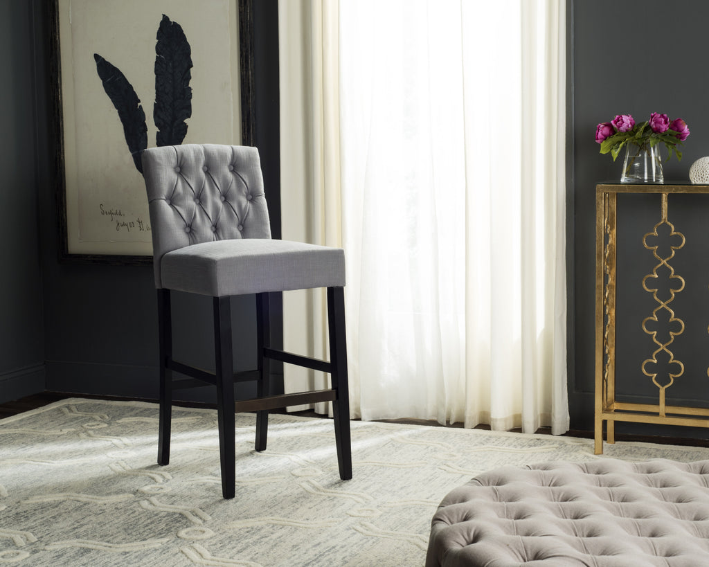 Safavieh Maisie Tufted Bar Stool Grey and Black  Feature