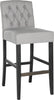 Safavieh Maisie Tufted Bar Stool Grey and Black Furniture 