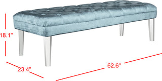 Safavieh Abrosia Tufted Bench Cyan Furniture 