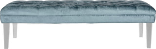 Safavieh Abrosia Tufted Bench Cyan Furniture main image