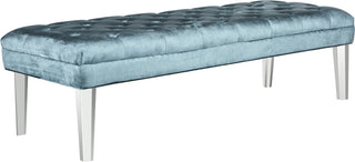 Safavieh Abrosia Tufted Bench Cyan Furniture 