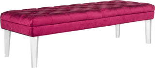 Safavieh Abrosia Tufted Bench Red Furniture 