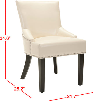 Safavieh Lotus 19''H Kd Side Chair (SET Of 2)-Silver Nail Heads Flat Cream and Espresso Furniture 