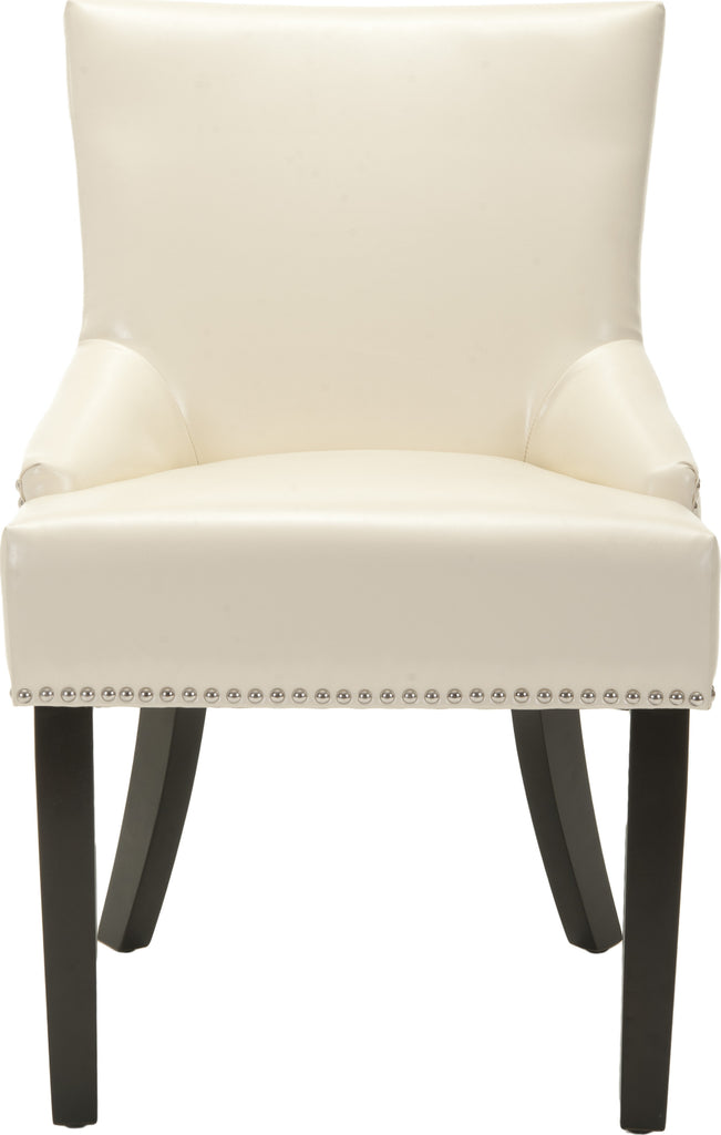 Safavieh Lotus 19''H Kd Side Chair (SET Of 2)-Silver Nail Heads Flat Cream and Espresso Furniture main image