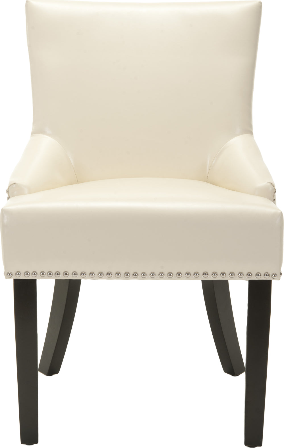 Safavieh Lotus 19''H Kd Side Chair (SET Of 2)-Silver Nail Heads Flat Cream and Espresso Furniture main image