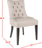 Safavieh Abby 19''H Tufted Side Chairs (SET Of 2)-Silver Nail Heads Taupe and Espresso Furniture 