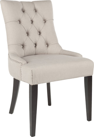 Safavieh Abby 19''H Tufted Side Chairs (SET Of 2)-Silver Nail Heads Taupe and Espresso Furniture 