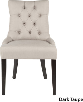 Safavieh Abby 19''H Tufted Side Chairs (SET Of 2)-Silver Nail Heads Taupe and Espresso Furniture 