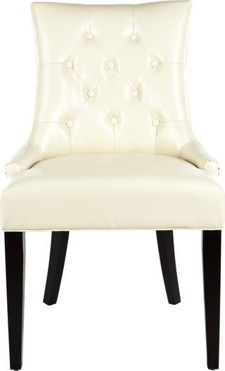 Safavieh Abby 19''H Tufted Side Chairs (SET Of 2)-Silver Nail Heads Flat Cream and Espresso Furniture main image