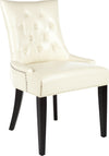 Safavieh Abby 19''H Tufted Side Chairs (SET Of 2)-Silver Nail Heads Flat Cream and Espresso Furniture 