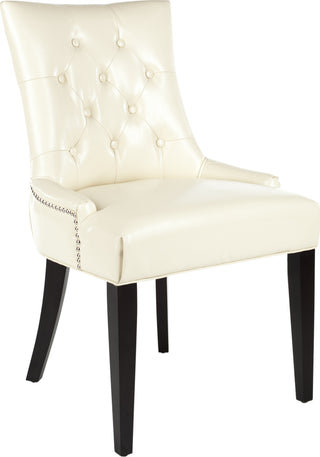 Safavieh Abby 19''H Tufted Side Chairs (SET Of 2)-Silver Nail Heads Flat Cream and Espresso Furniture 