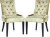 Safavieh Abby 19''H Tufted Side Chairs (SET Of 2)-Silver Nail Heads Antique Sage and Espresso Furniture 
