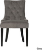 Safavieh Abby 19''H Tufted Side Chairs (SET Of 2)-Silver Nail Heads Mole Grey and Espresso Furniture 