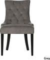 Safavieh Abby 19''H Tufted Side Chairs (SET Of 2)-Silver Nail Heads Mole Grey and Espresso Furniture 