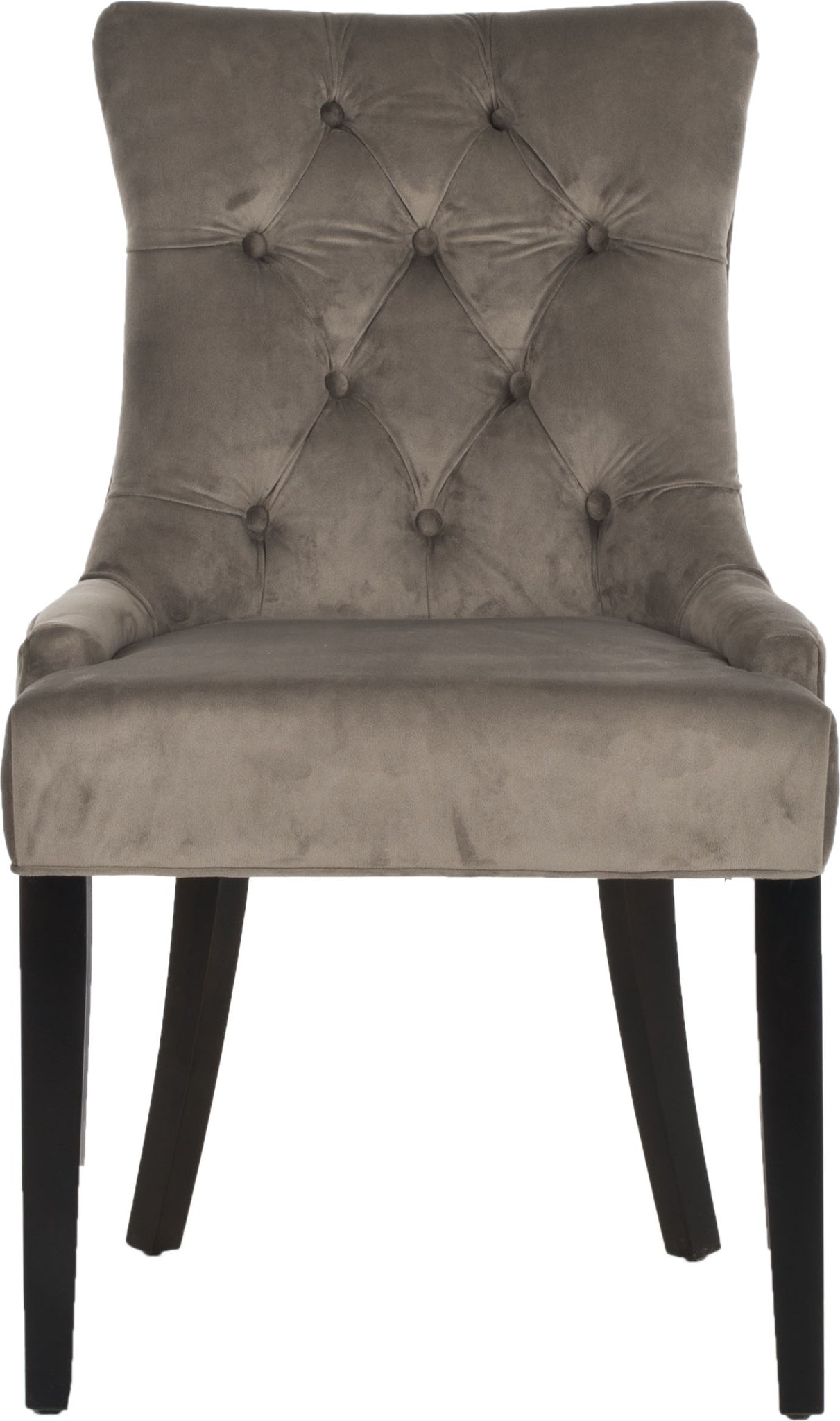 Safavieh Abby 19''H Tufted Side Chairs (SET Of 2) Mushroom Taupe and Espresso Furniture main image