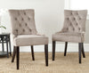 Safavieh Abby Tufted Side Chairs (SET Of 2) Mushroom Taupe and Espresso  Feature